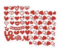 HOWAF 219 Glitter Adesivi Cuori Rossi Adesivi San Valentino Adesivi Amore Cuoricini Decorativi Etichette Autoadesivi a Forma di Cuore per San Valentino, Fai da Te, Matrimoni, Regalo, Decorazioni