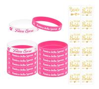 HOWAF 24 Bracciale Kit Addio al Nubilato Sposa e Amiche, 12 Braccialetti in Silicone Gadget Addio al Nubilato Sposa + 12 Tatuaggi Addio al Nubilato Gadget Bride To Be Accessori Bomboniere Matrimonio