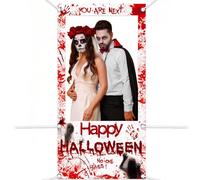 HOWAF Cornice per Selfie Horror Sangue Festa Halloween - Decorazioni Photo Booth Tessuto, Accessori, Oggetti, Banner per Mascherata, 180 x 90 cm