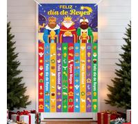 HOWAF Happy Three Kings Day Banner for Door, Banner di sfondo dei Tre Re Magi per decorazioni interne ed esterne, copertura per sfondo del portico, 90 x 165 cm