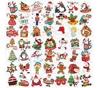 HOWAF Tatuaggi Temporanei di Natale, 96 Fogli Tatuaggi Temporanei per Bambini, Luminose Natale Tatuaggi Adesivi per Bambini, Regali Gadget per Natale Festa di Compleanno Bambina e Ragazzo