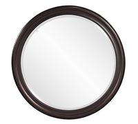 Howard Elliott George Round Oil Rubbed Bronze Wall Mirror, Bevelled Vintage Hanging Wood Framed Vanity Mirrors for Home Decor, Living Room, Bathroom, Bedroom, or Hallway, 36 inch Round