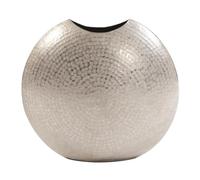Howard Elliott - Vaso decorativo in metallo color argento satinato, grande, 38 x 16,5 x 36,5 cm