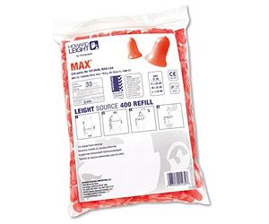 HOWARD LEIGHT Honeywell Ricarica per dispenser di auricolari Max LS400 usa e getta, adatti a tutte le misure, arancione, a forma di campana, senza cordoncino, SNR 37, 1013046 (confezione da 200 paia)