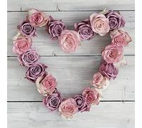 Howard Shooter Stampa su Tela Rose Heart Digital, Cotone, Multicolore, 40 x 40 cm