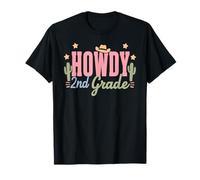 Howdy 2 ° Grado Insegnante Studente Western Divertente Ritorno a Scuola Maglietta