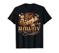 Howdy - Cappello da cowgirl con motivo floreale, stile bohémien, da donna, marrone Maglietta