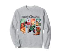 Howdy Christmas Rustic Holiday Country Scene Felpa
