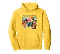 Howdy Christmas Rustic Holiday Country Scene Felpa con Cappuccio