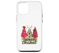 Howdy Christmas Western Trees Cowprint Leopard Cowboy Custodia per iPhone 12/12 Pro