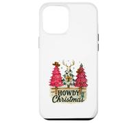 Howdy Christmas Western Trees Cowprint Leopard Cowboy Custodia per iPhone 12 Pro Max