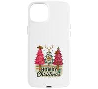 Howdy Christmas Western Trees Cowprint Leopard Cowboy Custodia per iPhone 15 Plus