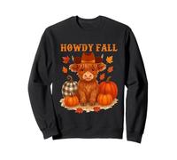 Howdy Fall Funny Cute Mucca Ringraziamento Autunno Vibes Autunno Felpa