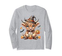 Howdy Halloween Divertente Highland Cow Spooky Stagione Uomini Donne Maglia a Manica