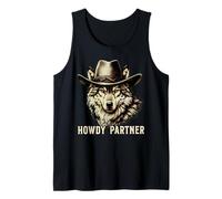Howdy Partner Wolf Cowboy Cowgirl Wolves Canotta