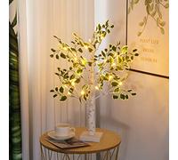 Howeifull LED Albero Lampada da Tavolo, 60cm Mini Albero di Natale Artificiale con Timer, a batteria/USB, 24 LED Bonsai Lampada Decorazione per Casa, Festa di Natale, Primavera