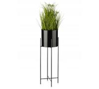 HowHomely 75 cm, Vaso Decorativo Portapiante Supporto Vasi in Metallo con Scaletta Portavasi, Colore: Nero