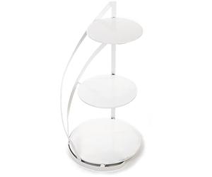 HowHomely Alzata bianca a 3 ripiani, altezza 60 cm, per torte, cupcake e muffin, ideale per l'uso come elegante supporto per torte per matrimoni e torte