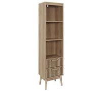 HowHomely | Armadietto da bagno Linea 160 cm - Mobile alto con 2 cassetti e 3 ripiani, scaffale per il bagno, moderno