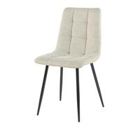 HowHomely Beiger Sedia da pranzo imbottita con gambe in metallo, moderna sedia da pranzo, 88 x 45 x 54 cm, ergonomica