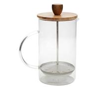 HowHomely Caffettiera in vetro NATURO 850 ml caffettiera caffè - French Press caffettiera con manico in legno - Macchina da caffè manuale in vetro - per caffè filtro espresso freddo