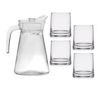HowHomely Caraffa da 1,5 l con 4 bicchieri, bicchieri da 275 ml, set trasparente