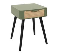 HowHomely Comodino con cassetto, 35 x 40 x 48 cm, verde, comodino, moderno, scandinavo, decorazione per camera da letto