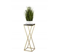 HowHomely Fioriera dorata da 70 cm con pannello MDF nero Glamour