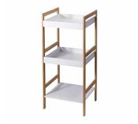 HowHomely Mensola da bagno, in bambù, a 3 livelli, in legno, per il bagno, organizer per asciugamani da bagno, compatta