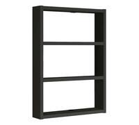 HowHomely Mensola sospesa da cucina, in legno, colore nero, 60 x 43 x 9 cm, decorazione da cucina, libreria da appendere con 3 ripiani, mensola da parete per soggiorno, corridoio, camera da letto