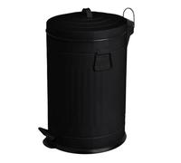 HowHomely Pattumiera con coperchio, nero opaco, 20 l