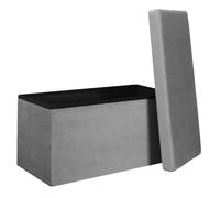 HowHomely Pouffe Puff Pouf, cuscino da pavimento, 77 x 38 x 38 cm, grigio, grande sgabello con spazio per soggiorno, camera da letto, corridoio o ufficio, decorazione moderna e mobili