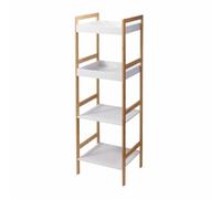 HowHomely Scaffale da bagno, in bambù, a 4 livelli, in legno, per il bagno, per il bagno