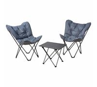 HowHomely Set da campeggio da 3 pezzi, pieghevole, per esterni, set da picnic, set da viaggio, mobili da campeggio, leggero e compatto