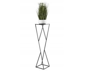 HowHomely - Sgabello per fiori in metallo 100 x 24 cm - Sgabello per piante solido e minimalista - Nero, per la decorazione della casa come salone o camera da letto