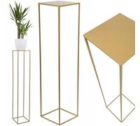 HowHomely - Supporto per fiori in metallo dorato 100 cm di altezza - Stuccatore per piante solido e robusto in metallo - Supporto per piante per la decorazione in soggiorno, camera da letto o ufficio