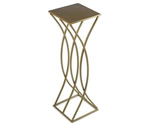 HowHomely - Supporto per fiori in metallo dorato, 75 cm di altezza - Stativo per piante solido e robusto in metallo - Supporto per piante con forma elegante per la decorazione del soggiorno