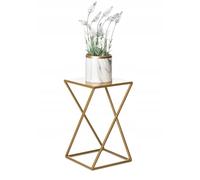 HowHomely - Supporto per fiori in metallo dorato da 40 cm - Stativo robusto e solido per piante in metallo - Supporto per piante con design geometrico per la decorazione del soggiorno