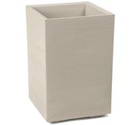 HowHomely Vaso da fiori beige, 59 x 40 x 40 x 40 cm, grande per esterni - Fioriera su ruote con tappo di scarico - Vaso rettangolare in legno per giardino e terrazza