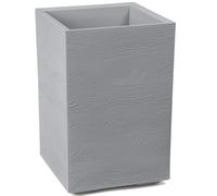 HowHomely Vaso da fiori grigio, 59 x 40 x 40 x 40 cm, grande per esterni - Fioriera su ruote con tappo di scarico - Vaso rettangolare in legno per giardino e terrazza