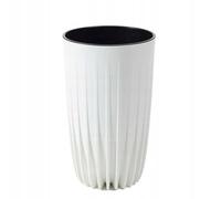 HowHomely Vaso da fiori in plastica, 42 cm, con inserto per piante, diametro 25 cm, resistente e leggero, colore bianco, per decorazione soggiorno, giardino o terrazza