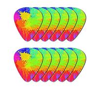 Howilath 12 plettri per chitarra, astratti Rainbow Splash Fashion Punk ABS con stampa vivida, Harmony Picks Premium Plettri