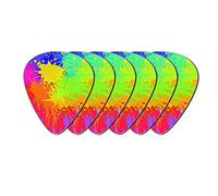 Howilath 6 plettri per chitarra, astratti Rainbow Splash Fashion Punk ABS con stampa vivida, Harmony Picks Premium Plettri