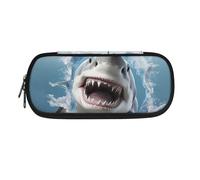 Howilath Astuccio di grande capacità per ragazzi e ragazze, materiale scolastico, cancelleria, astuccio portapenne, Squalo blu, 8.8"L x 1.7"W x 4.1"H, Zaino per la scuola