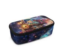 Howilath Astuccio grande per bambini, astuccio per ragazzi di grande capacità, astuccio per studenti scuola secondaria/primaria cancelleria astuccio, Treno Notte Stellata, 10.24"*4.49"*3.15, Zaino per