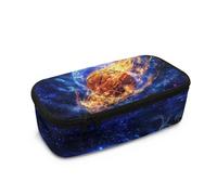 Howilath Astuccio grande per ragazzi, grande capacità, astuccio per bambini, scuola secondaria/primaria, astuccio per studenti, Basket Fire Flame, 10.24"*4.49"*3.15, Zaino per la scuola