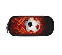 Howilath Astuccio per matite per bambini per la scuola, astuccio Kawaii per ragazzi e ragazze, organizer per cancelleria, Fuoco Calcio-2, 8.8"L x 1.7"W x 4.1"H, Zaino per la scuola