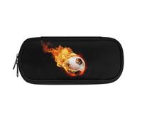 Howilath Astuccio portatile per bambini, astuccio portapenne per ragazzi e ragazze, materiale scolastico, organizer per matite e penne, Fuoco Calcio-1, 8.8"L x 1.7"W x 4.1"H, Zaino per la scuola