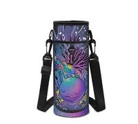 Howilath Borsa a tracolla per bottiglia d'acqua spaziale con tracolla, Axolotl Viola, Zaino per bambini