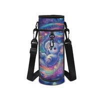 Howilath Borsa a tracolla per bottiglia d'acqua spaziale con tracolla, Blu Koala Spazio, Zaino per bambini